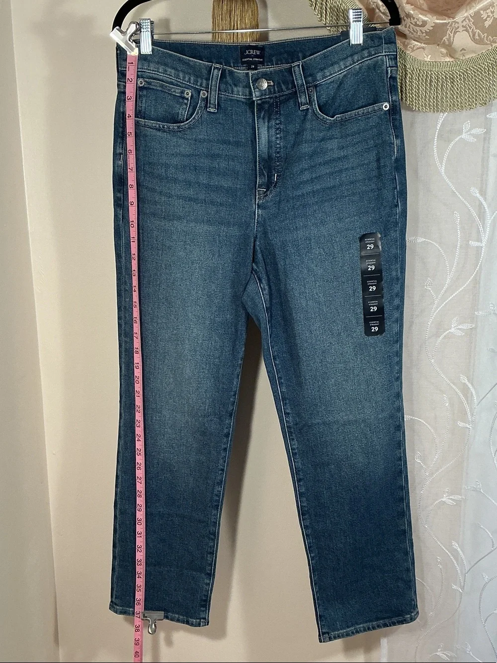 NWT J. Crew Cropped Essential Straight-Leg Jeans in Blue Wash women’s Sz 29